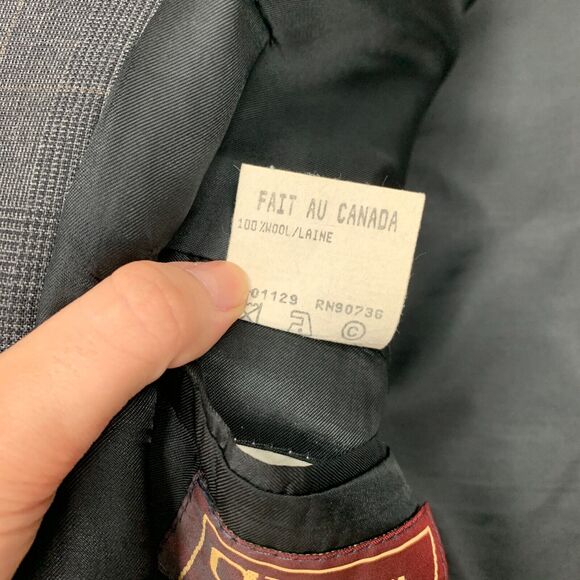 Vintage Ralph Lauren Chaps Blazer Mens 41 Charcoal Wool Two Button Sport Coat - Picture 8 of 13